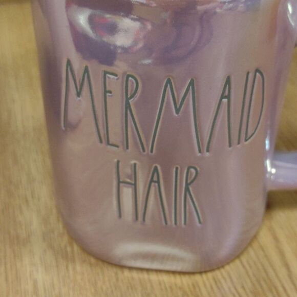 Rae Dunn MERMAID HAIR DONT CARE mug with topper - New - Picture 3 of 6